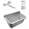 Set Ausgussbecken 55cm Grau inkl. Wandarmatur